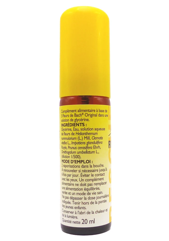 RESCUE SPRAY SANS ALCOOL 20ML 3 dos spray bach sans alcool