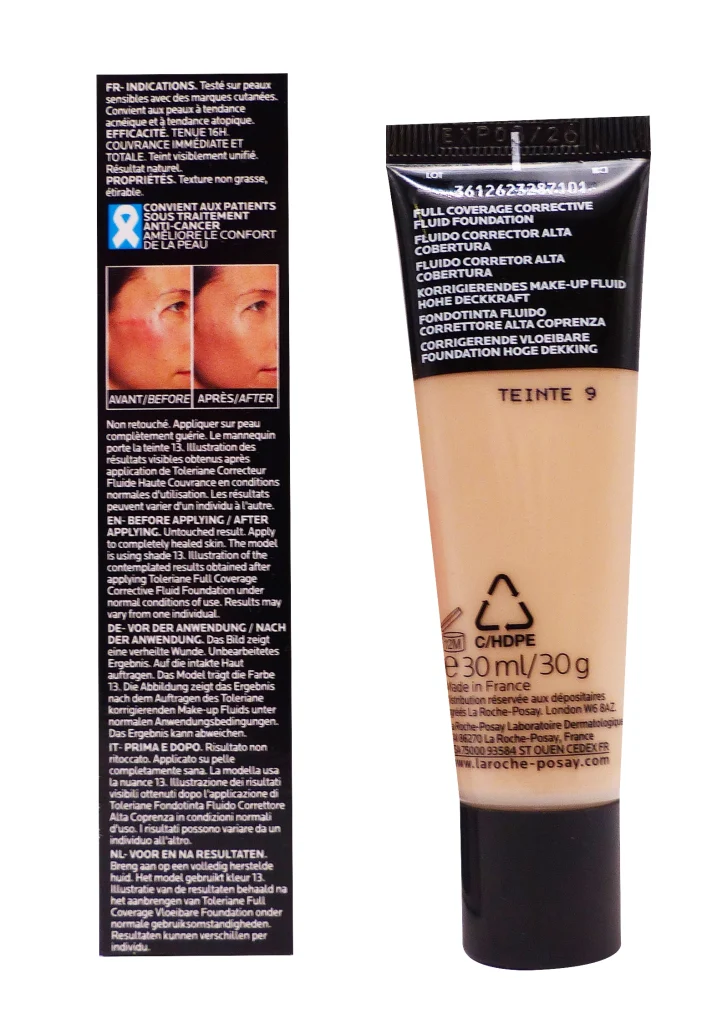 LA ROCHE-POSAY TOLERIANE CORRECTEUR FLUIDE TEINTE 9, 30ML 3 dos toleriane teinte 9 30 ml