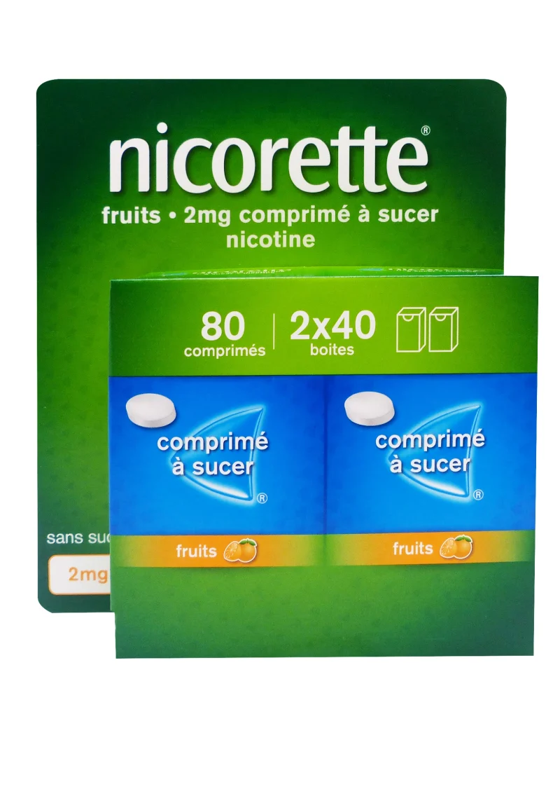 nicorette fruits sans sucre 2 mg 80 comprimés
