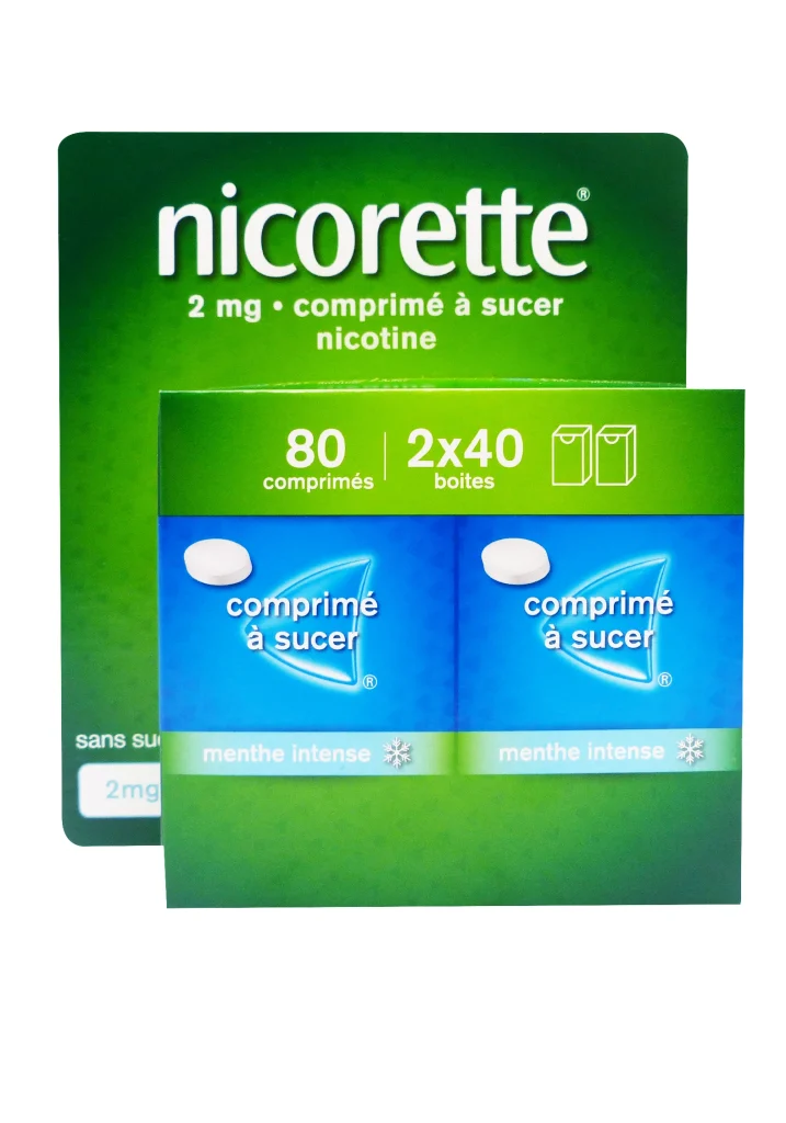 NICORETTE 2MG MENTHE INTENSE SANS SUCRE 80 COMPRIMES 2 nicorette menthe intense 80 comprimes sans sucre