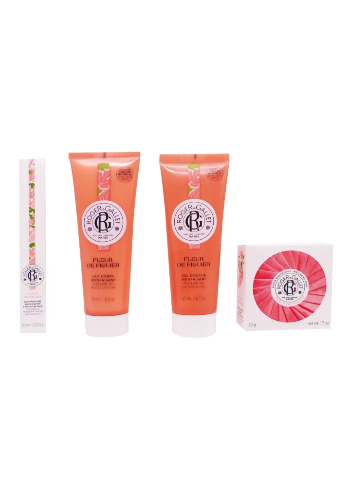 ROGER & GALLET TROUSSE DECOUVERTE FLEUR DE FIGUIER 3 produits trousse fleur de figuier roger et gallet