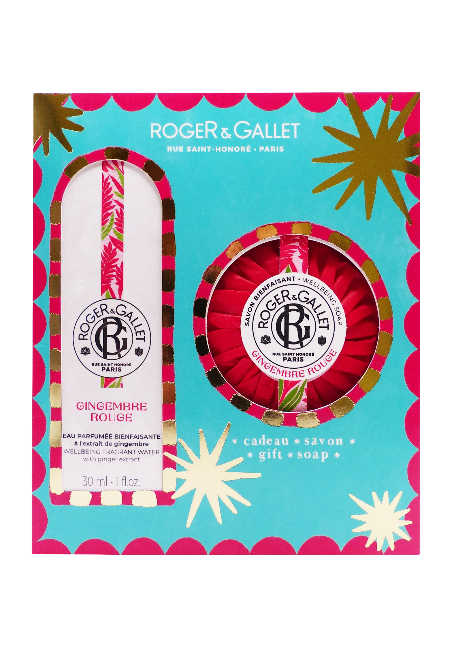 ROGER & GALLET COFFRET GINGEMBRE ROUGE EAU PARFUMEE 30 ML ET SAVON 100G 1 roger et gallet coffret cadeau gingembre rouge
