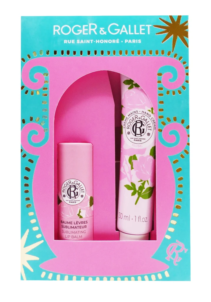 ROGER & GALLET COFFRET DUO ROSE BAUME LEVRES ET CREME MAINS 30 ML 2 roger et gallet coffret rose creme mains