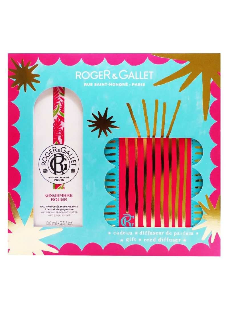 roger et gallet eau parfumée gingembre rouge coffret diffuseur