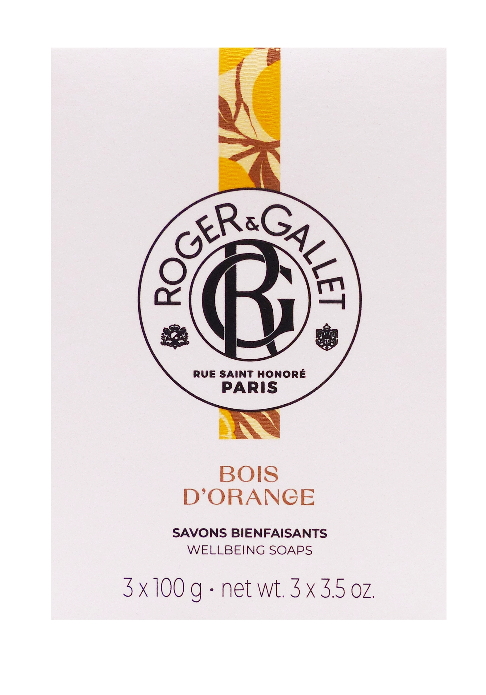ROGER & GALLET SAVONS BOIS D'ORANGE 3X100G 1 roger et gallet savons bois d'orange