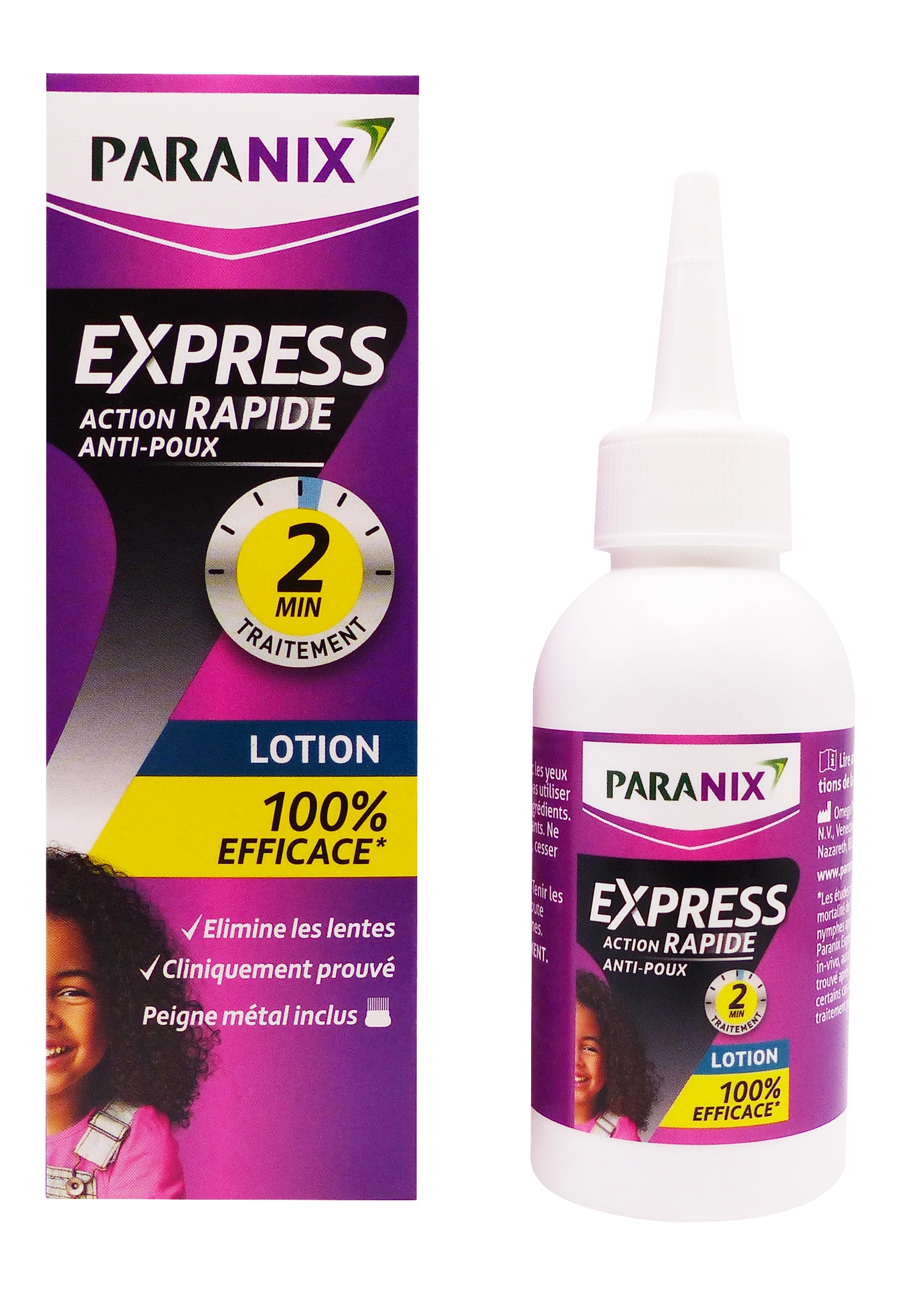 PARANIX EXPRESS 2MN LOTION ANTI-POUX 95 ML PEIGNE INCLUS 1 PARANIX EXPRESS RAPIDE 2 MN
