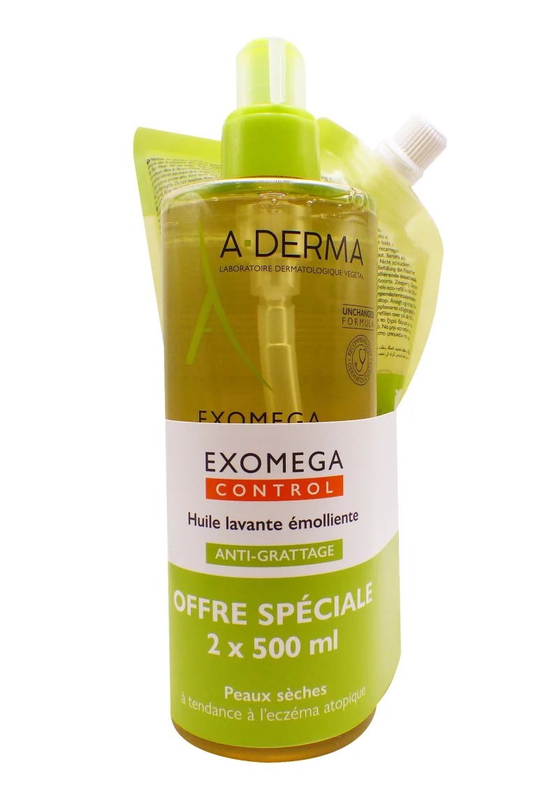 aderma exomega control offre speciale 2x500ml