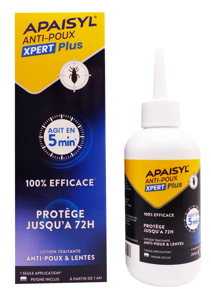 APAISYL ANTI-POUX XPERT PLUS 200ML PEIGNE INCLUS 2 apaisyl xpert plus 5minutes peigne inclu