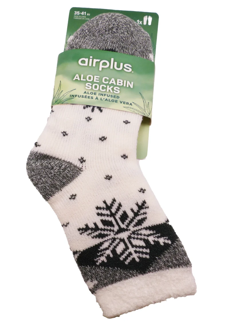 chaussette motif flocon marron