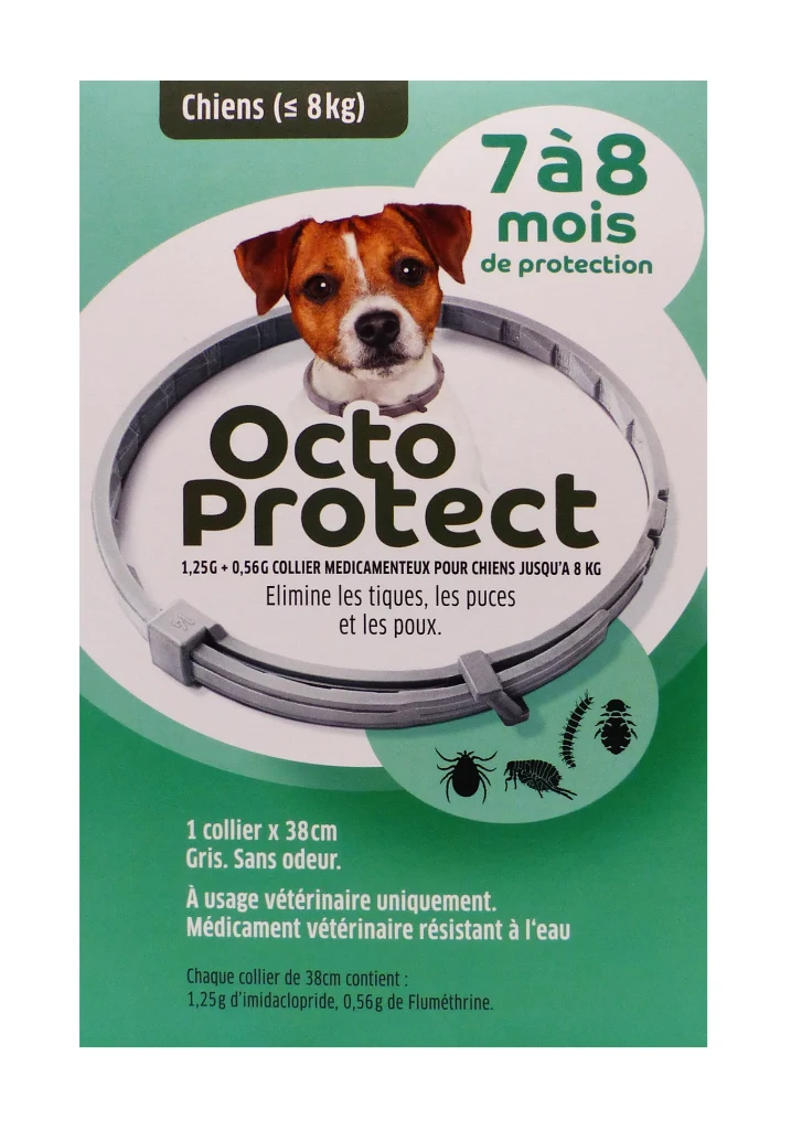 chiens octo protect 1 collier gris 38 cm