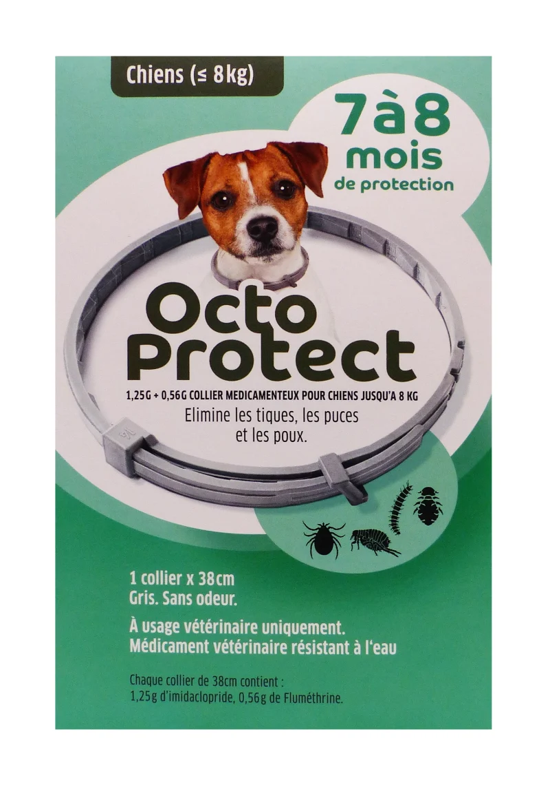 chiens octo protect 1 collier gris 38 cm