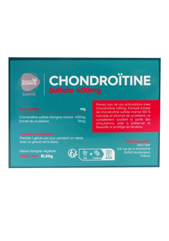 CHONDROÏTINE SULFATE 400 MG 90 GELULES 3 chondroitine dos pharmascience