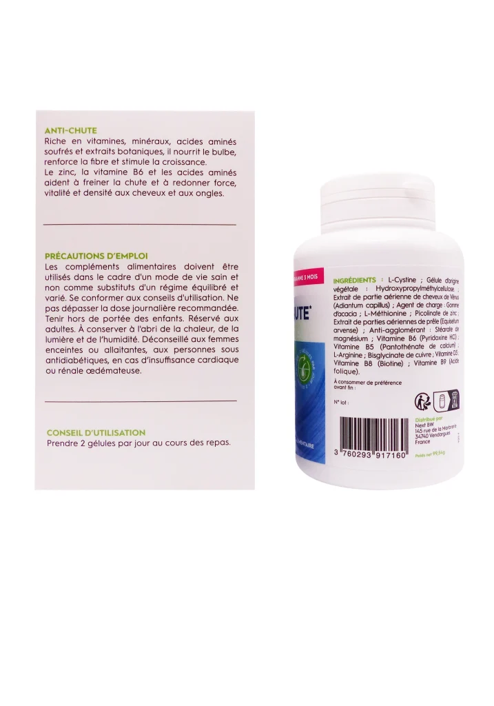 PHARMASCIENCE ANTI- CHUTE CHEVEUX & ONGLES 180 GELULES 3 dos antichute pharmascience