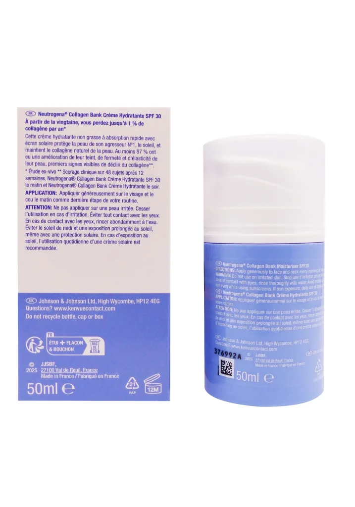 NEUTROGENA COLLAGEN BANK CREME HYDRATANTE SPF30 50ML 3 dos creme neutrogena callagen bank 50ml