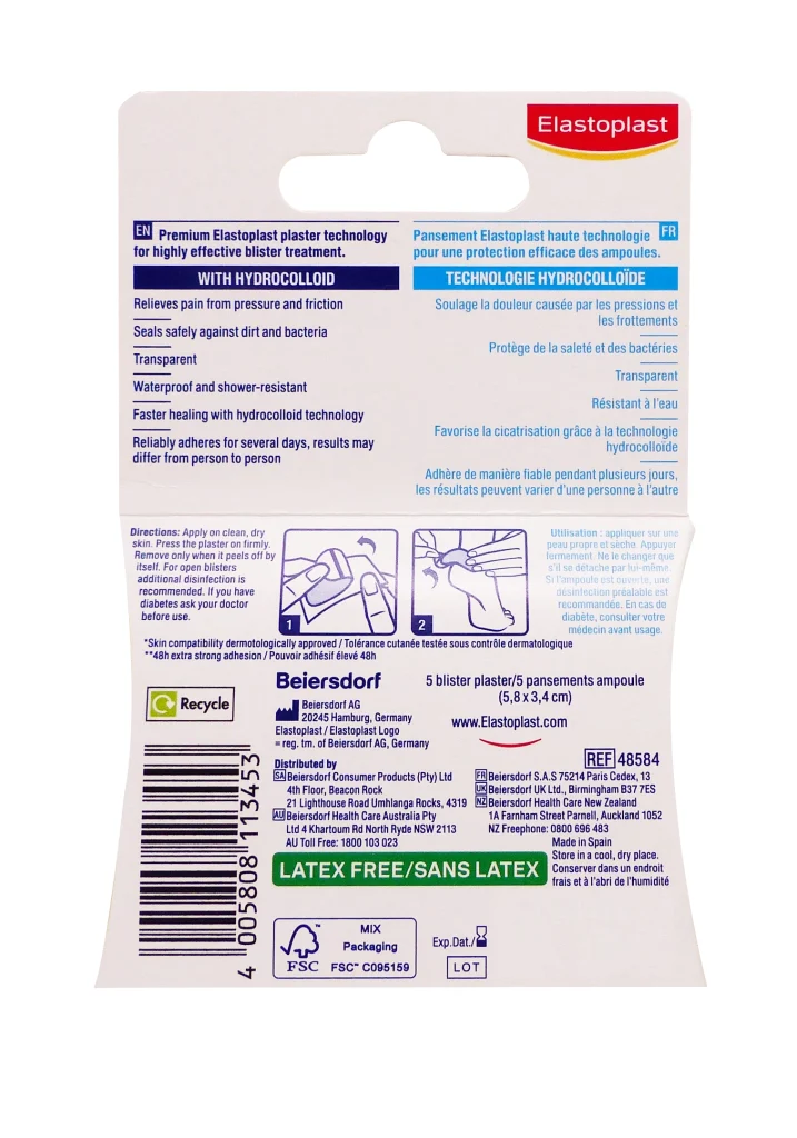 ELASTOPLAST 5 PANSEMENTS L AMPOULES TALON 3 dos elastoplast pansements