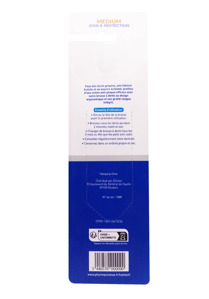 PHARMA SCIENCE ORAL CARE BROSSES A DENTS MEDIUM 2+1 OFFERTE 3 dos lot de 3 brosses a dents medium pharma science