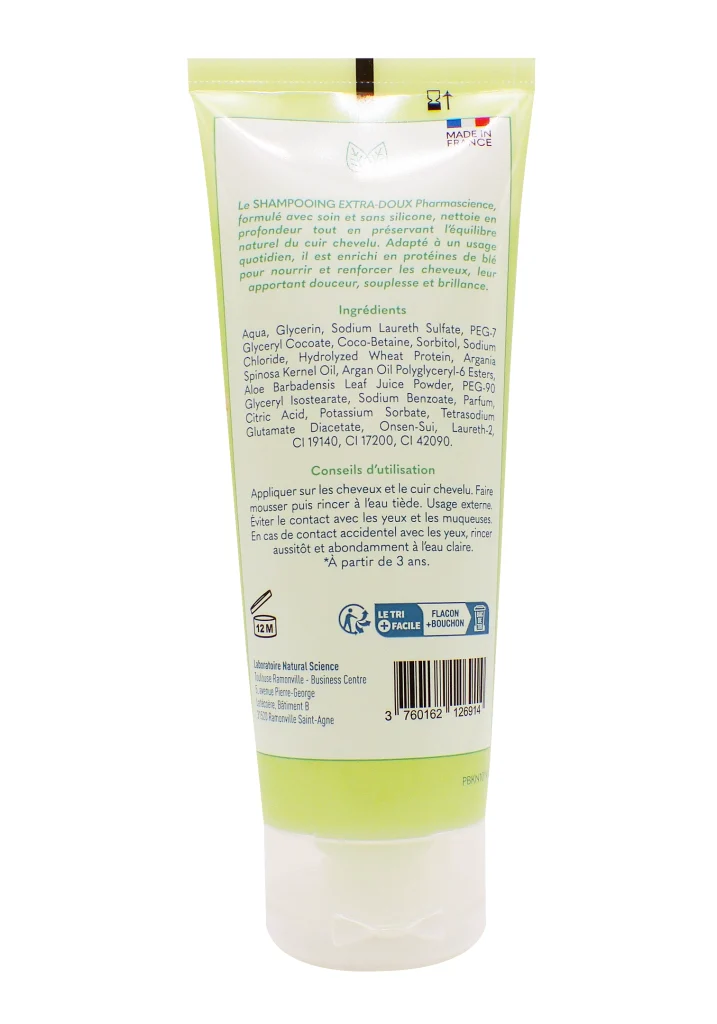 PHARMASCIENCE EXTRA-DOUX 100ML 3 dos shampooing extra doux