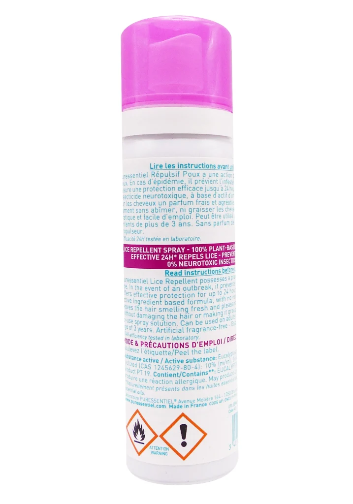 PURESSENTIEL REPULSIF POUX SPRAY 75ML 3 dos spray repulsif puressentiel