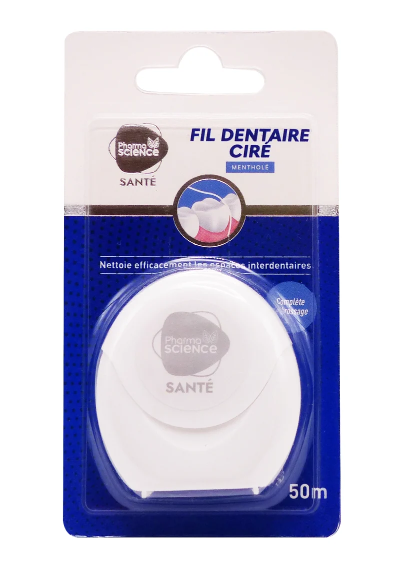fil dentaire ciré pharma science 50m
