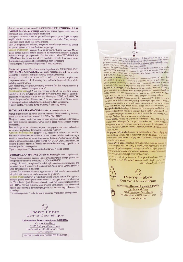 A-DERMA EPITHELIALE AH GEL-HUILE DE MASSAGE 100ML 3 huile epitheliale ah dos aderma