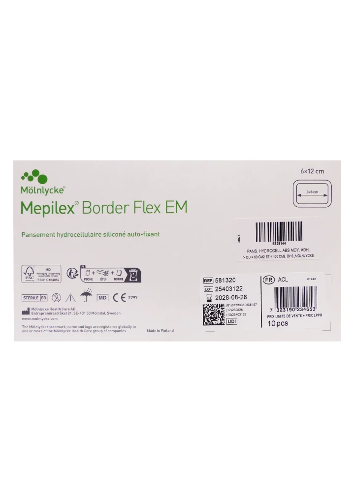 MEPILEX BORDER FLEX EM 6X12CM 3 mepilex border flex 6x12 cm