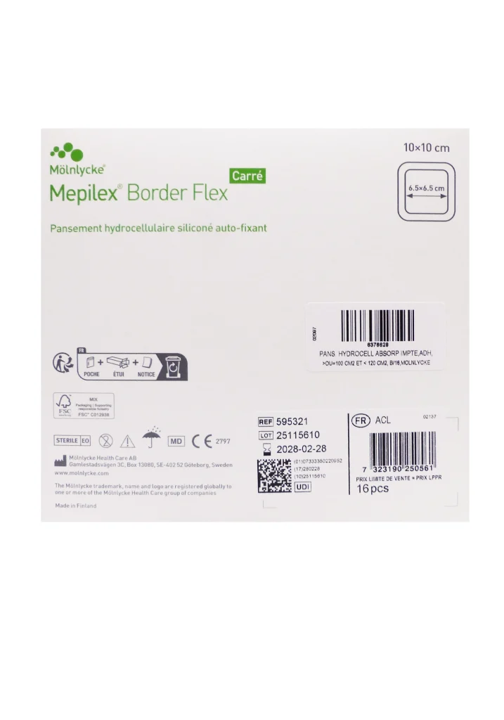 MEPILEX BORDER FLEX CARRE 10CM X 10CM 3 mepilex border flex carre 10x10 1