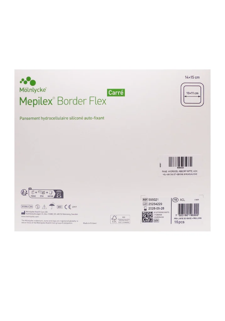 MEPILEX BORDER FLEX CARRE 14CMX15CM 16 PANSEMENTS 3 mepilex border flex carre 14x15 cm