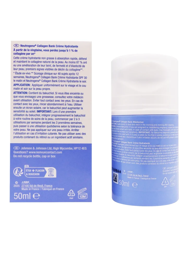 NEUTROGENA COLLAGEN BANK CREME HYDRATANTE 50ML 3 neutrogena collagen bank dos 50 ml