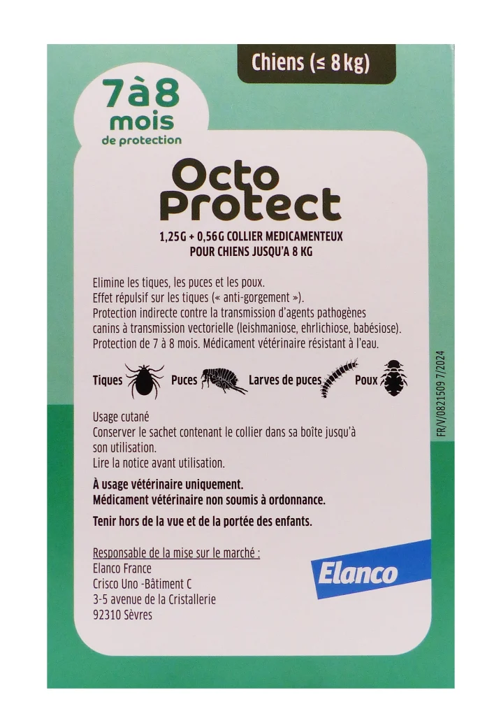 octo protect dos collier chiens