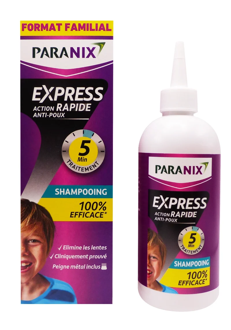 paranix express action rapide shampooing avec peigne