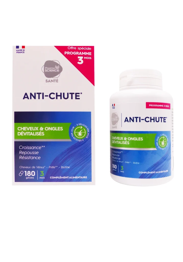 PHARMASCIENCE ANTI- CHUTE CHEVEUX & ONGLES 180 GELULES 2 pharmascienc anti chute cheveux et ongles 180 gelules