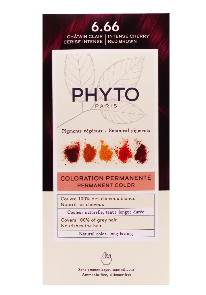 PHYTO KIT COLORATION 6.66 CHÂTIN CLAIR CERISE INTENSE 2 phyto chatain clair intense 6.66