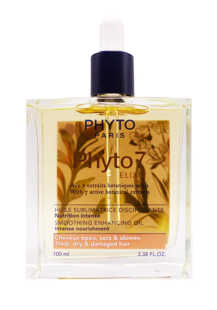 PHYTO HUILE SUBLIMATRICE DISCIPLINANTE CHEVEUX SECS 100ML 2 phyto7 elixir 100 ml huile cheveux epais