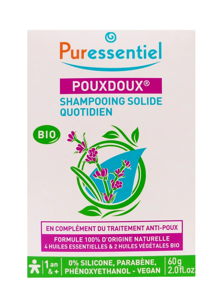 PURESSENTIEL SHPAMPOOING SOLIDE QUOTIDIEN POUXDOUX BIO 60G 2 puressentiel poux doux shampooing solide
