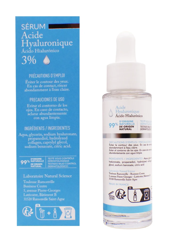 PURETE SERUM ACIDE HYALURONIQUE 30 ML 3 serum acide hyaluronique purete dos