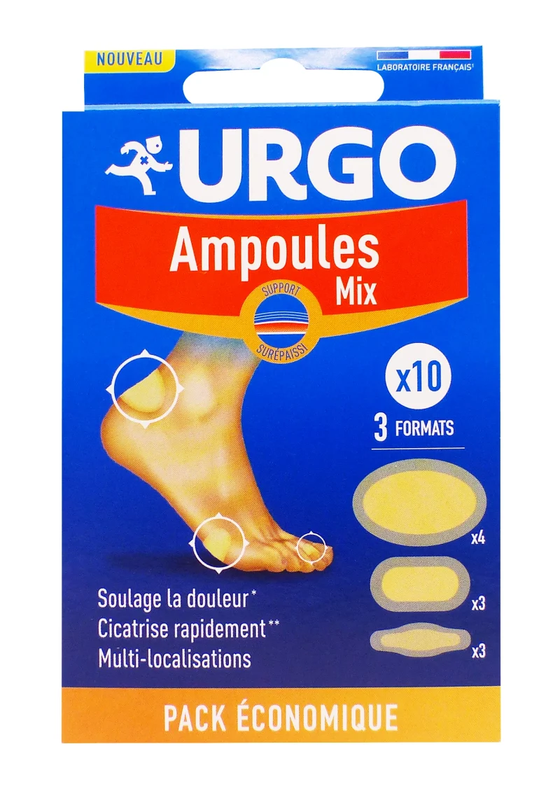 urgo ampoules mix 10 pansements 3 formats