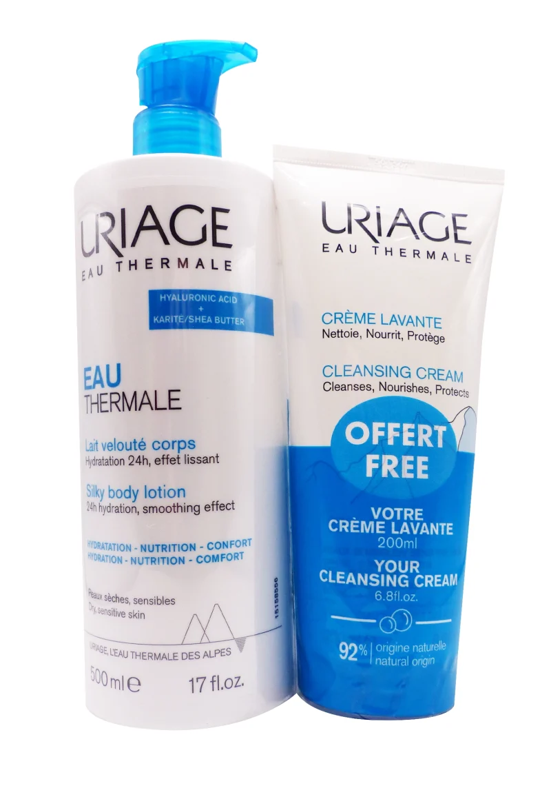 uriage eau thermale lait et creme lavante lot