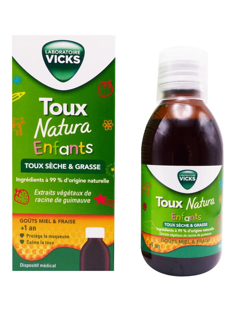 vicks toux natura enfant gout miel et fraise