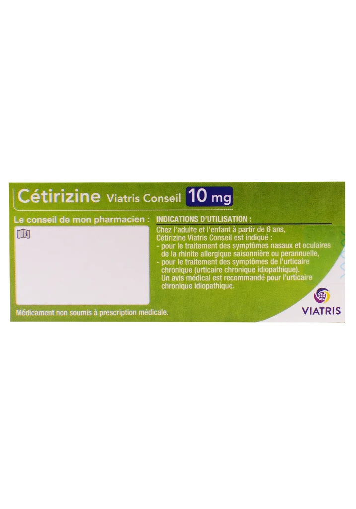 CETIRIZINE VIATRIS 10MG 7 COMPRIMES 3 cetirizine 10 mg viatris dos