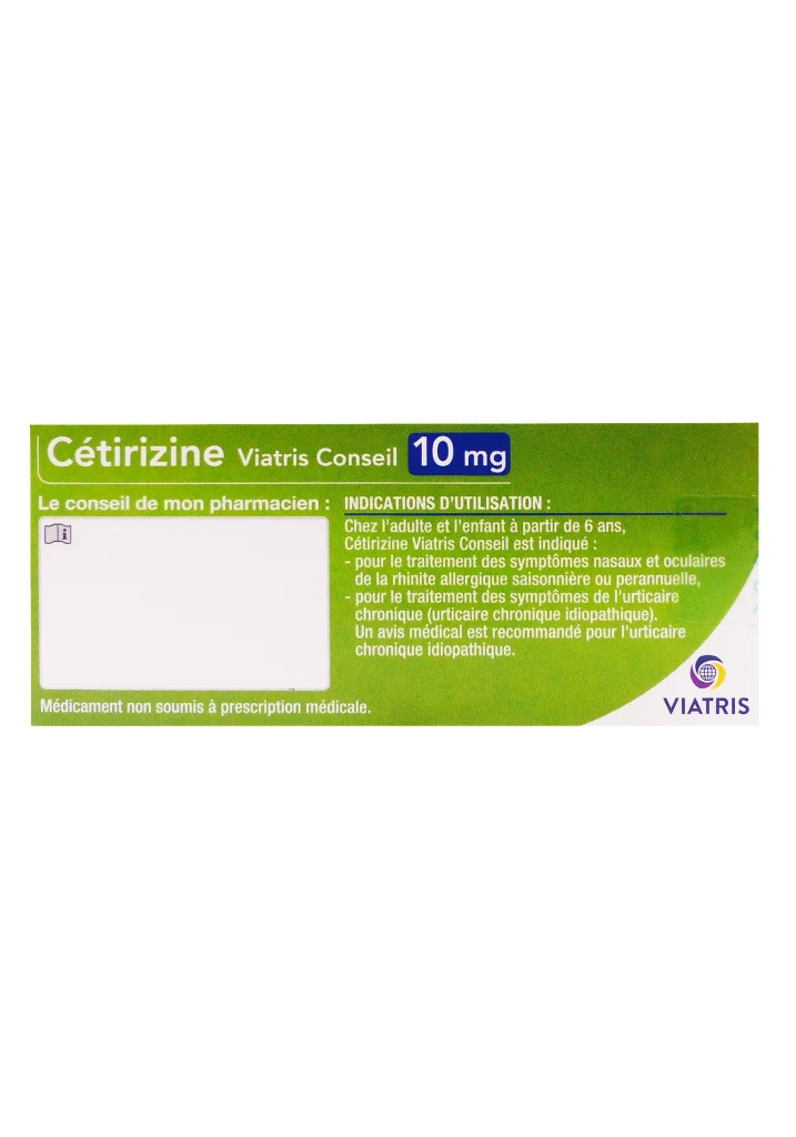 CETIRIZINE VIATRIS 10MG 7 COMPRIMES 3 cetirizine viatris dos