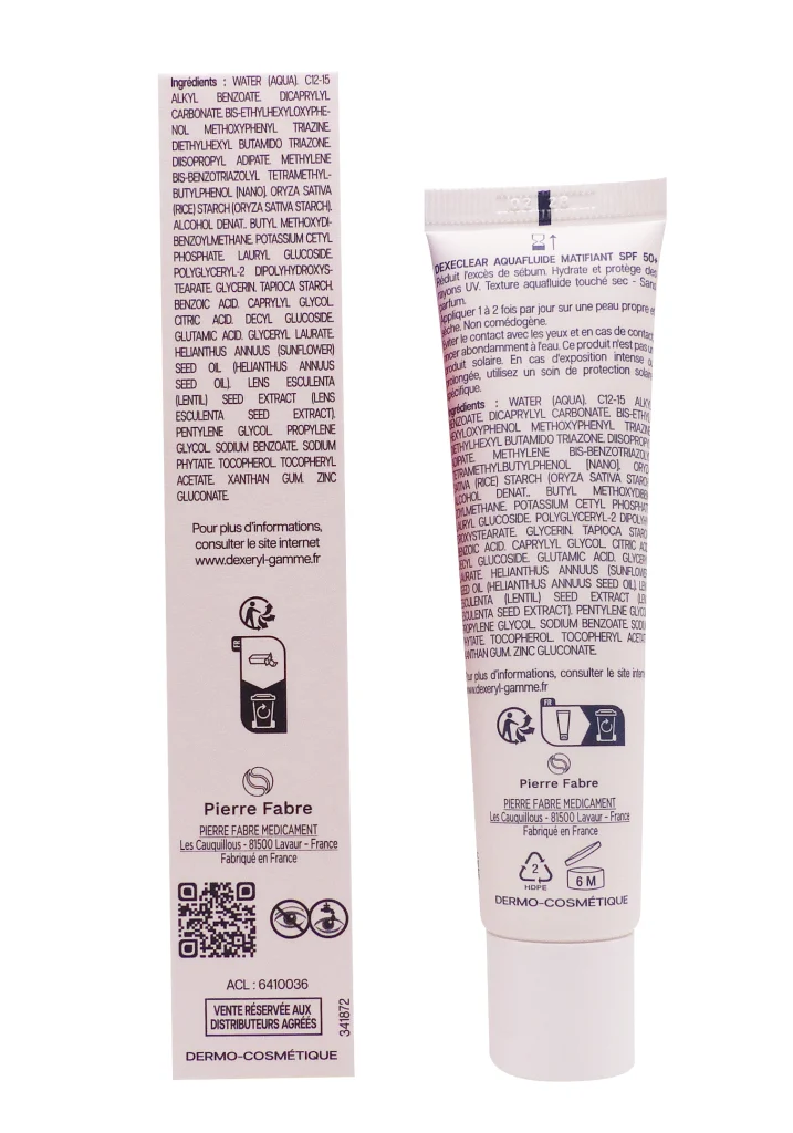 DEXERYL DEXECLEAR AQUAFLUIDE CREME MATIFIANTE 40 ML 3 dos aquafluidefluide matifiant dexeryl