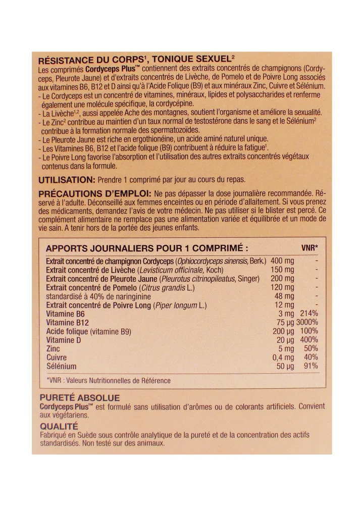 NEW NORDIC CORDYCEPS PLUS 30 COMPRIMES 3 dos cordyceps plus