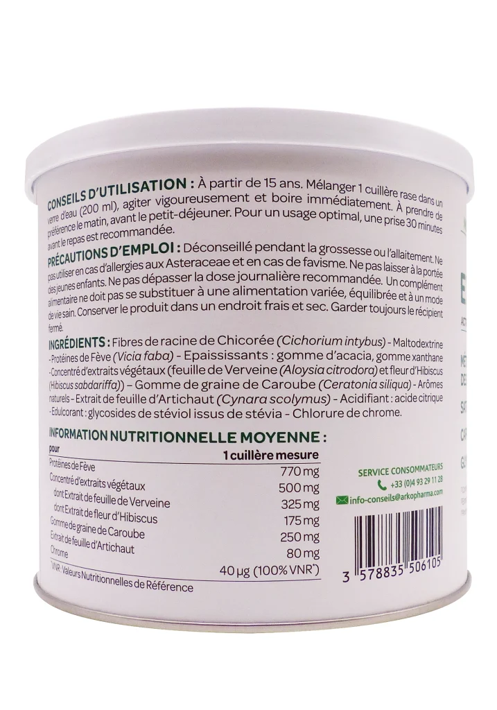 ARKOPHARMA EXPERT MINCEUR GLP-1 POUDRE 270G 3 dos expert minceur arkopharma