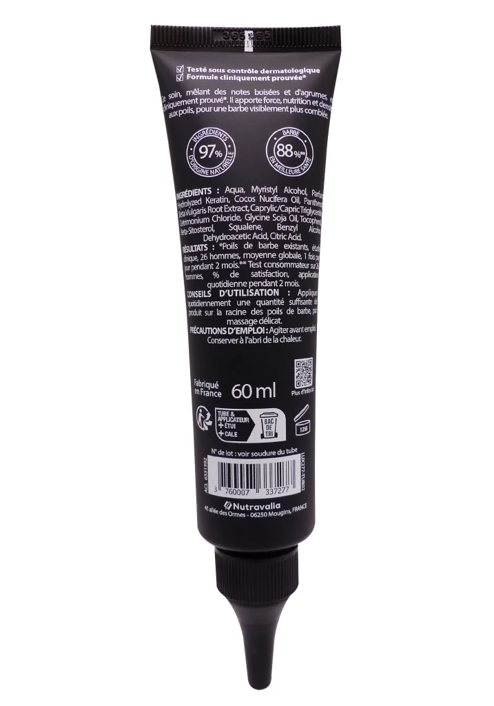 LUXEOL SERUM BARBE POUSSE 60 ML 4 dos luxeol serum barbe