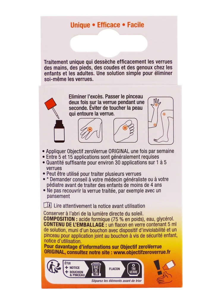 OBJECTIF ZEROVERRUE ORIGINAL 5ML 3 dos objectif zero verrue