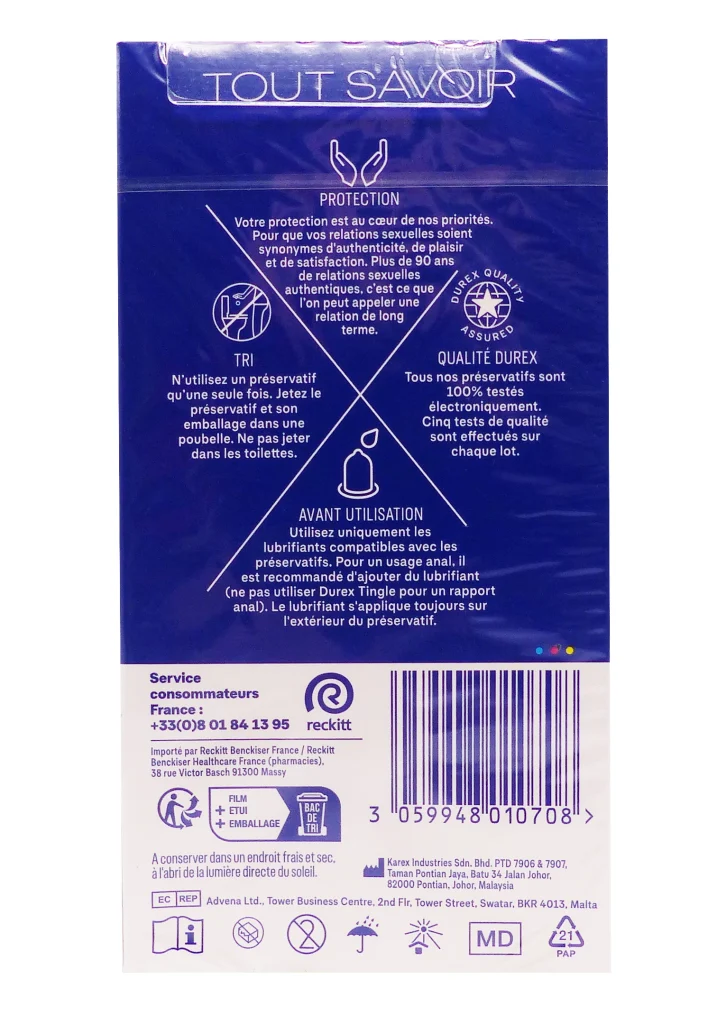 DUREX CLASSIC JEANS XL 12 PRESERVATIFS EXTRA LARGES 3 dos preservatifs
