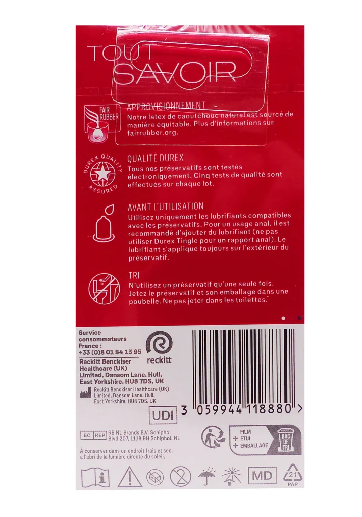DUREX FEELING XL 12 PRESERVATIFS 3 dos preservatifs 1 3