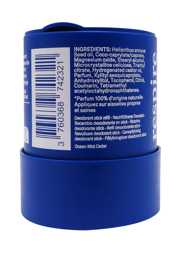 RESPIRE RECHARGE DEODORANT STICK EMBRUNS CEDRE 50G 3 dos recharge deodorant respire
