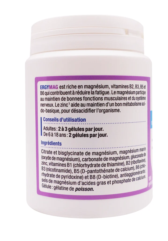 ERGYMAG 180 GELULES NUTERGIA 3 ergymag dos