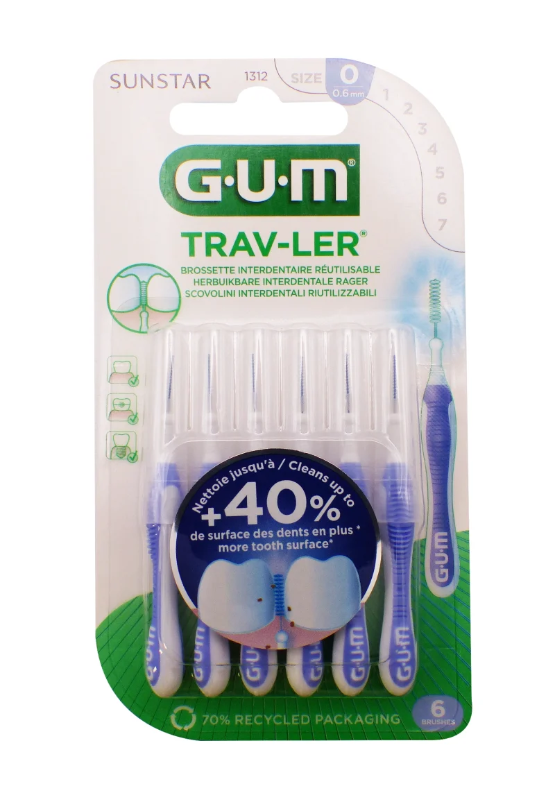 gum trav ler 6 brossettes 0.6mm mauves